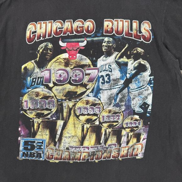Vintage 1997 NBA Champions Chicago Bulls Rap Tee Rare T Shirt XXL Michael Jordan - Picture 10 of 14